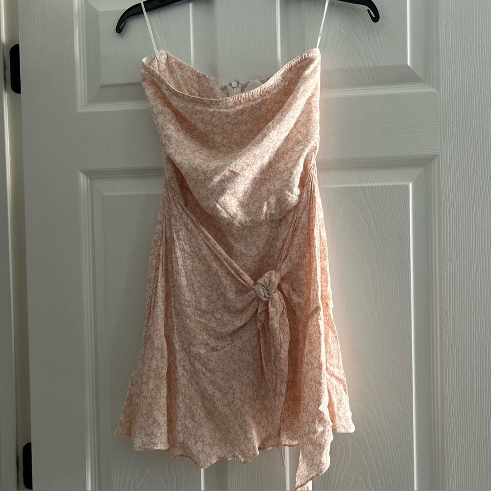 Skylar + Madison Tan and Cream Strapless dress from Island Gypsy